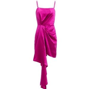 Fleur du Mal Cascade Mini Dress Magenta, Resort 2019, Size 6